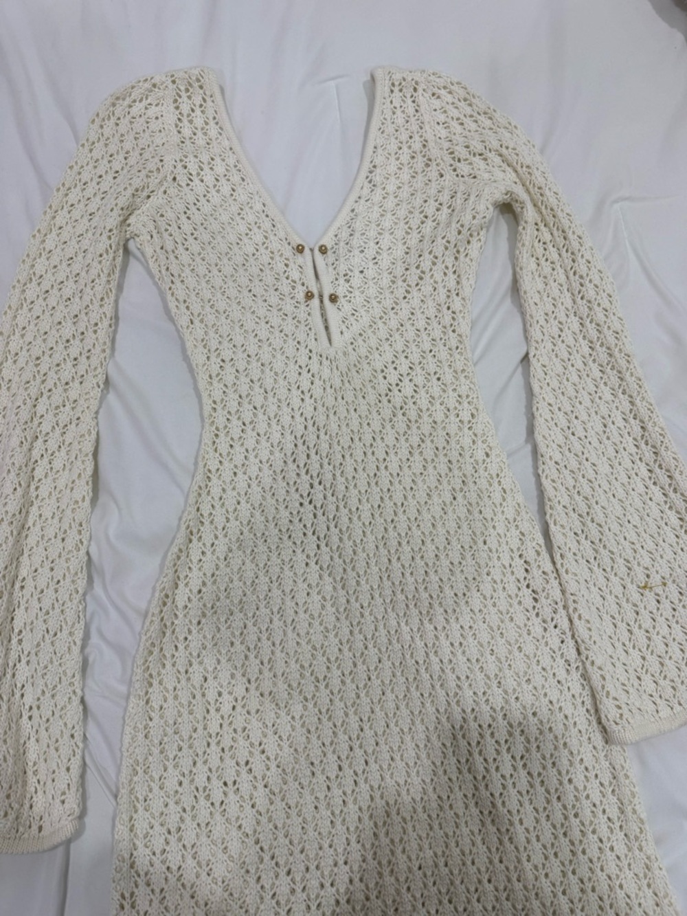 MESHKI KAYLEIGH CROCHET MAXI KNIT DRESS - Picture 7 of 8